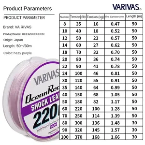 VARIVAS Original 50M <span class=keywords><strong>fil</strong></span> frontal grand Mono pêche à la traîne thon Nylon <span class=keywords><strong>fil</strong></span> <span class=keywords><strong>fil</strong></span> Japon océan Record ligne flottante Original 50M avant - Product Image 5