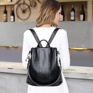 Fashion Genuine <b>Leather</b> <b>Backpack</b> Casual <b>Large</b> Capacity College Wind Travel Student Bag Mummy Bag Handbag - Product Image 2