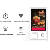 Robot de entrega de alimentos, autoconducción, sistema Android de 21,5 pulgadas, caja registradora de autoservicio, quiosco de pantalla táctil para pedidos de comida rápida
