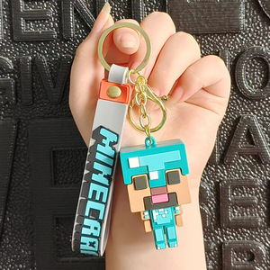 Character <b>Keychain</b> Cartoon Pixel Figure Carabiner Plastic Pendant Lightweight Art Collectible - Product Image 2