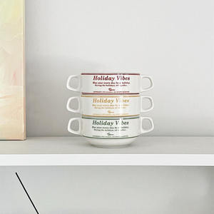 Bol à soupe binaural en céramique, pour boisson chaude <span class=keywords><strong>de</strong></span> corée, tasse à dessert occidentale, petit déjeuner, vente directe depuis l'usine - Product Image 2