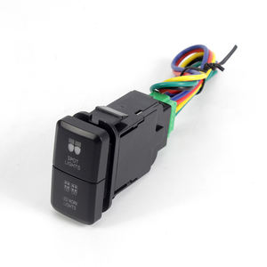 สวิตช์กดแบบคู่พร้อมไฟ LED แสดงสถานะไฟบาร์และไฟขับขี่ สีฟ้าและสีเขียว ไฟแบ็คไลท์ LED คู่ สวิตช์แบบโยกสำหรับเรือ 12V เปิด-ปิด - Product Image 1