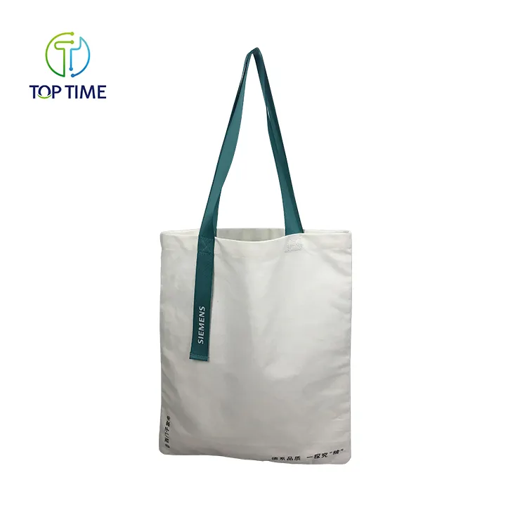 Fashion design korean canvas bag cotton canvas tote bag with ribbon handle