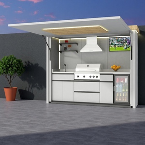 <span class=keywords><strong>Cucina</strong></span> Esterna Moderna Nera con <span class=keywords><strong>Isola</strong></span> BBQ e Armadietti - Product Image 2