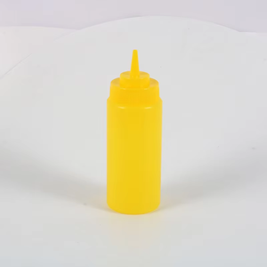 6/Pack 16oz <b>Plastic</b> Squeeze <b>Sauce</b> <b>Bottle</b> Wide Mouth Squeezer Yellow - Product Image 5
