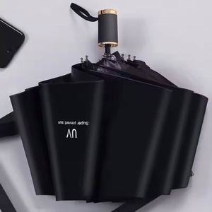 Mini Three-<b>Folded</b> Modern Luxury Sun Rain Umbrella with UV Protection Business Gift Manual Control Plastic Handle - Product Image 3