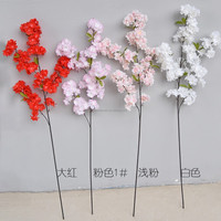 Bunga Sakura Sutra Buatan Realistis 101cm Tangkai Tunggal Terlaris, Hiasan Tengah Meja Putih untuk Rumah, Pernikahan, Paskah