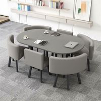 Petite table de conférence longue et chaises assorties pour bureau à domicile, mobilier commercial, formation, réception, entreprise simple
