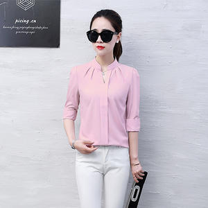 Женская шифоновая блузка с воротником-стойкой - Product Image 5