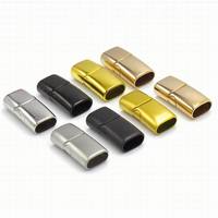 Vente en gros de fermoirs en acier inoxydable avec logo personnalisé pour bracelets plats en cuir fermoir à graver pour bijoux