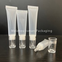 ISMAN Prêt à expédier – Tubes souples transparents en PE de 10 ml et 15 ml avec tête compte-gouttes, emballage cosmétique, vente en gros, logo personnalisé, directement de l'usine