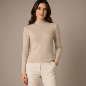 Pull en cachemire 100% pour femme, col roulé fin, manches longues, tricoté, pour l'automne et l'hiver - Product Image 1