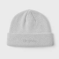 Bonnet en tricot chaud en mélange de laine avec logo personnalisé, couleur unie, pour le ski et les tenues d'hiver (vente en gros)