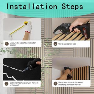 天然オーク材スラット材壁パネルモダン吸音材板壁音響パネル - Product Image 4