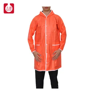 Mejor Proveedor de China de peso ligero con capucha impermeable al aire libre adultos tiempo de lluvia de pvc capa poncho