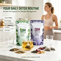 Kit de Thé Détox Minceur aux Herbes en Gros, Sachets de Thé Pyramidaux Jour & Nuit pour un Ventre Plat, Prise en Charge de l'Emballage et de la Personnalisation de la Formule