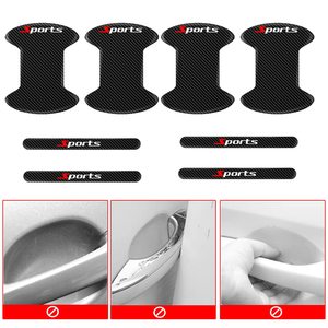 8 pièces/ensemble universel en Fiber de carbone sport Logo poignée de porte de voiture couverture protecteur autocollants poignées de porte de voiture décalcomanies sportives - Product Image 6