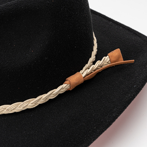 Chapeau de cowboy en feutre à bord roulé, design en feutre tibétain bicolore, chapeau de jazz occidental pour hommes et femmes, chapeau rétro formel décontracté transfrontalier - Product Image 5