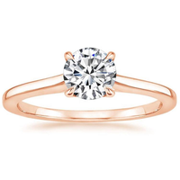 Vente à la mode 1CT/2CT D couleur VVS1 925 argent Sterling plaqué or Rose coupe ronde Moissanite anneaux pour fille
