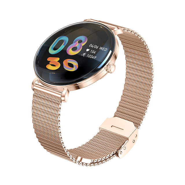 Karen M 7.9mm Ultra-thin KM85 Lady Smartwatch 2.5D Curved AMOLED Screen Waterproof BT Calling Women Smartwatch With Double Strap