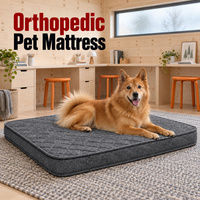 Orthopädisches Hundebett mit Wasserdichtem Außenbezug und Flachem Design, Gesteppt in Grau mit OEM-Einfassungsoptionen