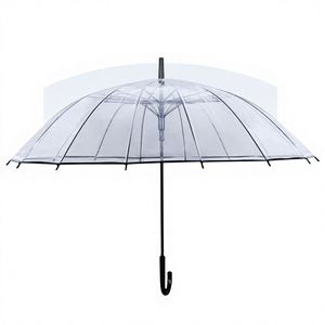 ร่มใสกันฝนแบบอัตโนมัติ 16 ก้าน พร้อมโลโก้สั่งทำ ด้ามจับยาวตรง - Product Image 1