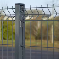 Valla exterior galvanizada con recubrimiento de polvo negro, soldada en 3D, de 6 pies, para exteriores.