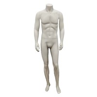 Mannequin de simulation intégrale homme en FRP blanc mat avec support pour vitrine de magasin de vêtements pour hommes