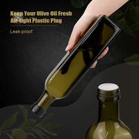 Bouteilles en verre ambré pour huile d'olive de 500 ml avec bec verseur en acier inoxydable, bouteille distributrice en verre brun pour huile d'olive et vinaigre de 250 ml