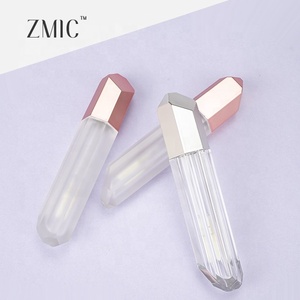 Tubes de brillant à lèvres vides Base transparente 5ml or <span class=keywords><strong>rose</strong></span> brillant à lèvres supérieur givré Tubes de brillant à lèvres strass - Product Image 2