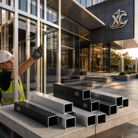 Tube carré en aluminium anodisé noir 5052 6061 1x1 2x2 pouces, résistant à la corrosion, pour montage de panneaux solaires et structure industrielle