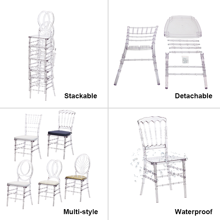 wedding chairs modern heavy duty crystal resin