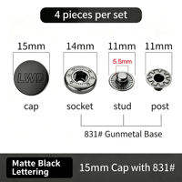 Bouton-pression métallique OEM ODM en laiton, personnalisé avec logo de marque, plaqué cœur de luxe (capuchon) pour fabricant de denim/jeans/vestes/cuir