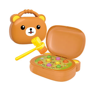 QS usine OEM Portable sac à main électrique à main dessin animé ours cochon tigre chien Animal Whack taupe jeu enfants jouet avec musique - Product Image 1