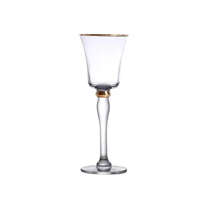 2024 זכוכית קריסטל חדשה יוקרה רומנטית חליל זכוכית לחתונה יצירתי עיטור זהב כוס יין