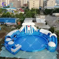 Inflatables 물 공원 물 공원 상업적인 물 놀이 장비 거대한 팽창식 물 미끄럼 수영장 팽창식 수영장 쾌활한 공원
