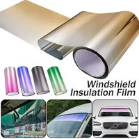 Accessoires d'extérieur de voiture DIY Pare-brise avant UV Décalcomanie pare-soleil de fenêtre de voiture Bande de teinte Film d'isolation thermique Autocollants avant