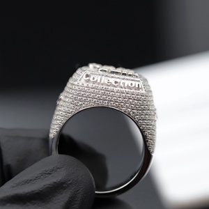 แหวนแชมป์เปี้ยนผู้ชาย ชุบทองคำขาว เงินแท้ S925 ดีไซน์หรูหราสั่งทำพิเศษ - Product Image 5