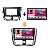 Écran de voiture Qualcomm 10 pouces 8 cœurs, compatible Carplay et Android Auto, WiFi intégré, lecteur DVD de voiture BT pour Toyota Vios Yaris 2014-2019