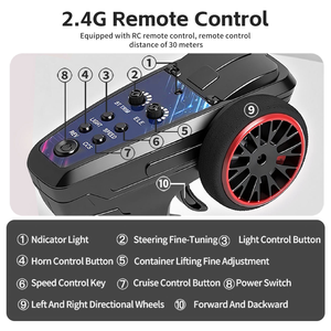 <span class=keywords><strong>Camion</strong></span> RC 4x4 à l'échelle 1:64 avec conteneur, commande indépendante, conteneur relevable, lumières et klaxon, régulateur <span class=keywords><strong>de</strong></span> vitesse, voiture RC pour enfants - Product Image 6