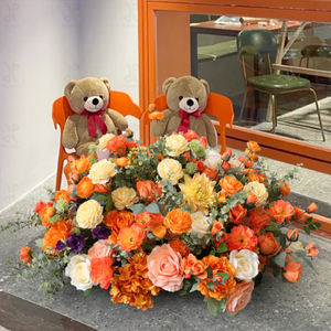 Versprechen Sie klassischen künstlichen Blumen ball Red Rose Hydrangea Bouquet für Events Dekoration - Product Image 4