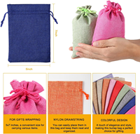 Pochette en toile de jute écologique et durable avec cordon de serrage et logo personnalisé pour le rangement - Taille réglable