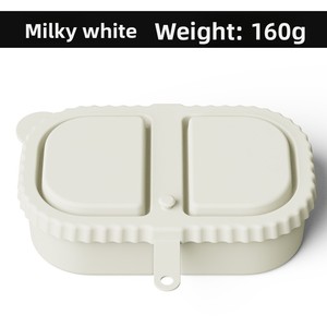 Silicone Double Grids Seasoning and Sauce Box with Lid Square <b>Snack</b> <b>Container</b> Organizer for Home Food Storage - Product Image 2