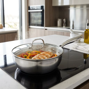 Sartén Multifuncional de Acero Inoxidable 304 y 316L de Grado Alimenticio, <span class=keywords><strong>Wok</strong></span> de <span class=keywords><strong>3</strong></span> Capas Gruesas sin Recubrimiento para Cocinar Sopas - Product Image 1