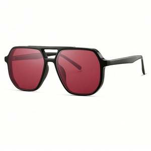 Lunettes de soleil pilote en nylon avec logo personnalisé, protection UV400, grande monture en acétate, pour hommes et femmes, vente en gros - Product Image 2