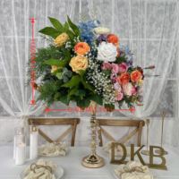 DKB Boule de fleurs en rose toute verte, centre de table aux couleurs douces pour la décoration de mariage, de fête ou d'événement