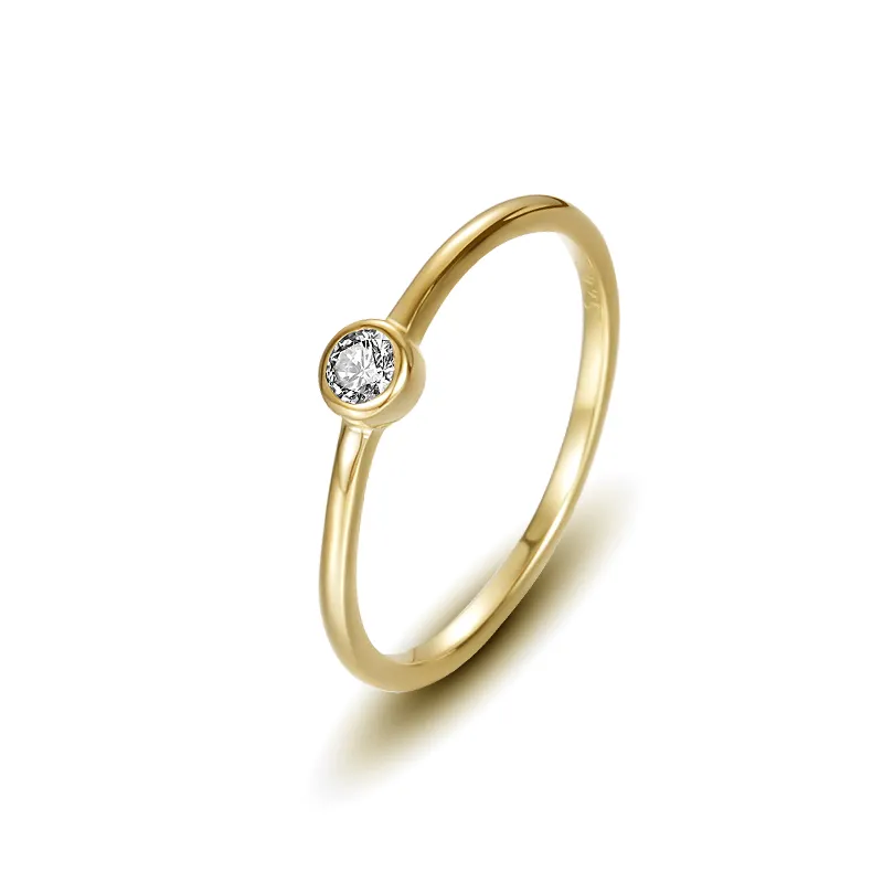 Minimalism 925 Sterling Silver Fine Jewelry 18K Gold Plated Oval Cut Zircon Diamond Simple Thin Rings for Women