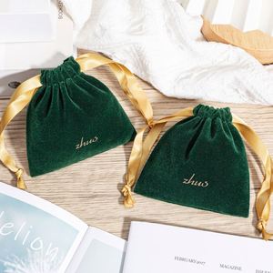 High Quality Custom Logo With Printing Velvet Plush Bag Velvet Jewelry Cosmetic <b>Gift</b> Drawstring Packaging Pouch - Product Image 3