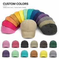 Casquette de baseball vintage en coton délavé, 6 panneaux, effet vieilli, style Dad Hat, avec boucle métallique réglable, pour personnalisation de marque