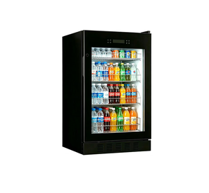 Mini-réfrigérateur sous comptoir pour boissons, capacité 115L, 4 étagères en fil métallique, porte en verre noir, affichage numérique, pour bière - Product Image 2